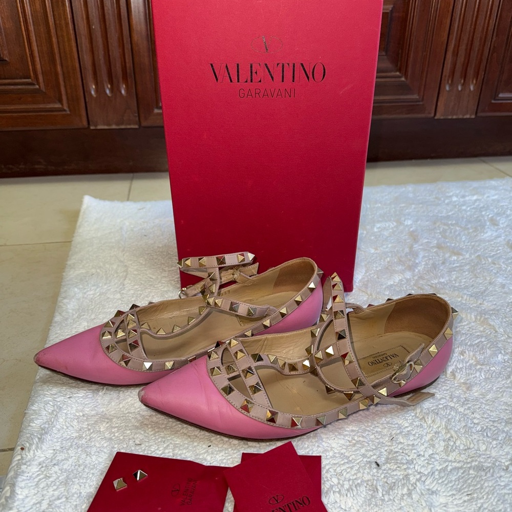 Valentino Garavani Pink Studded Women's Shoes